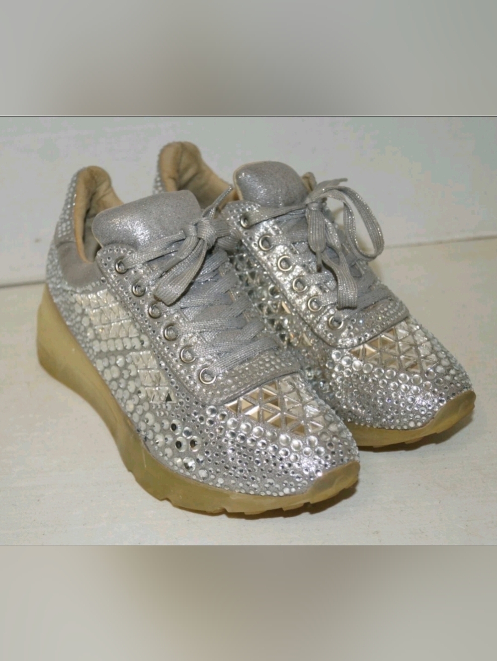 Steve Madden Carissa Rhinestones Glitter Fashion Sneaker Shoes Women's (Size: 8M